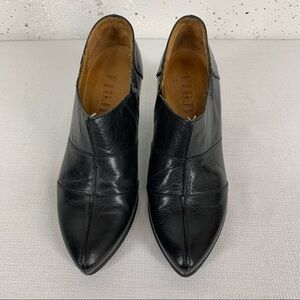 Fidgi size 36 Black Leather Ankle Boots with 2.5” Heel